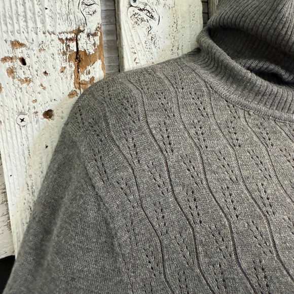Melrose Chic New York Turtleneck Sweater Women's XL Fitted Gray Lightweight Y2K - Picture 12 of 14